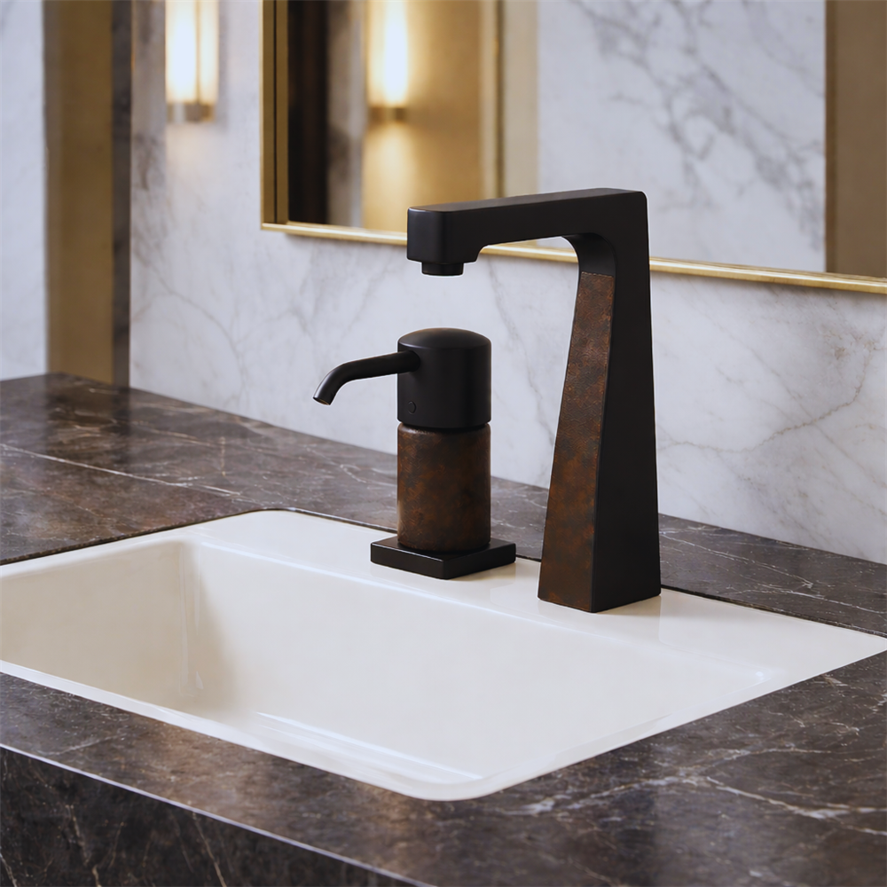 Engineer reviewing touchless faucet specification sheets and infrastructure procurement documents