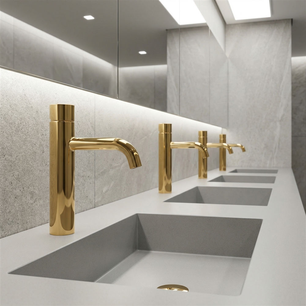 Fontana chrome architectural touchless bathroom faucet for high-traffic commercial restrooms