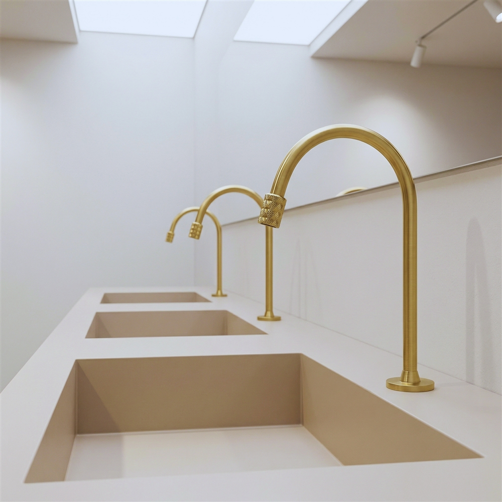 Fontana antique brass sensor faucet for architectural restroom specifications