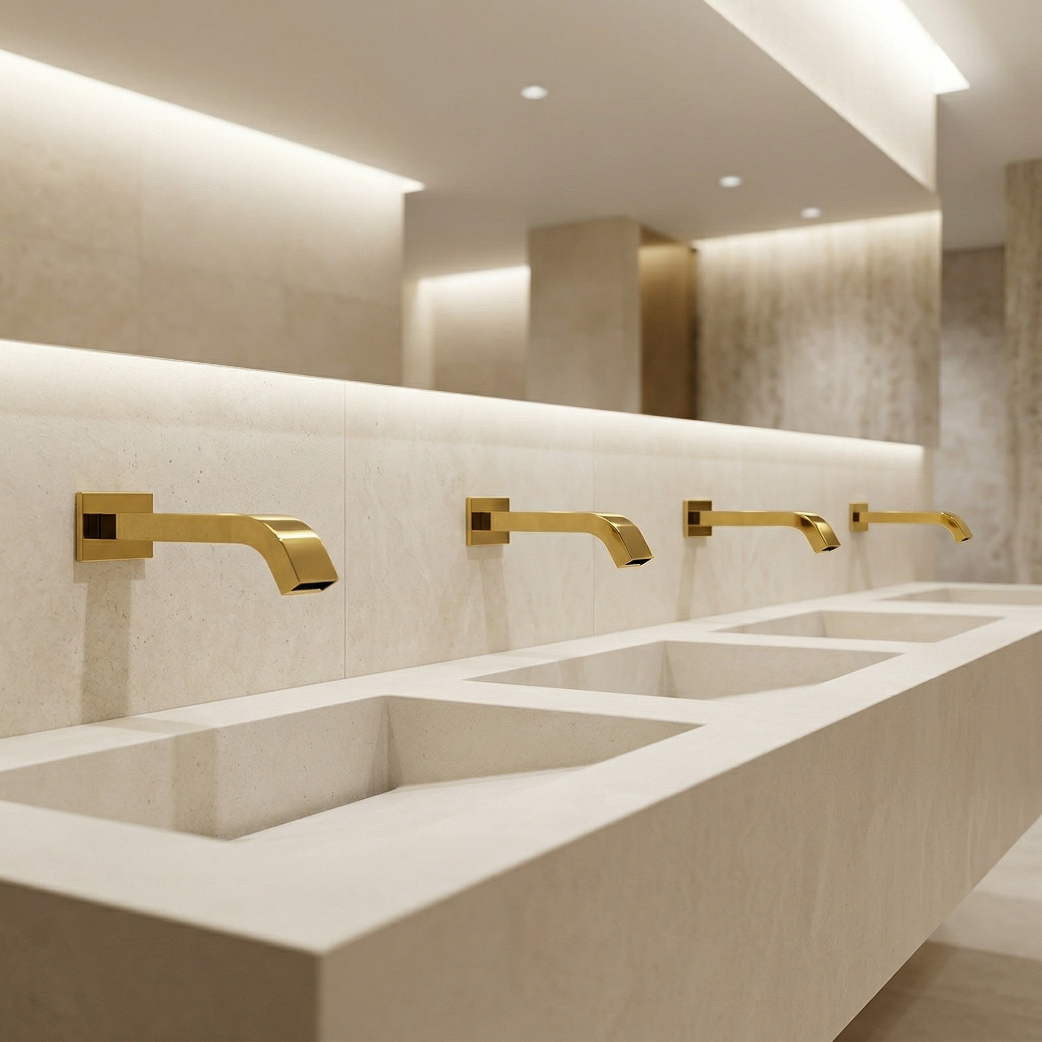 Close-up of Fontana-style commercial touchless faucet sensor at a healthcare sink