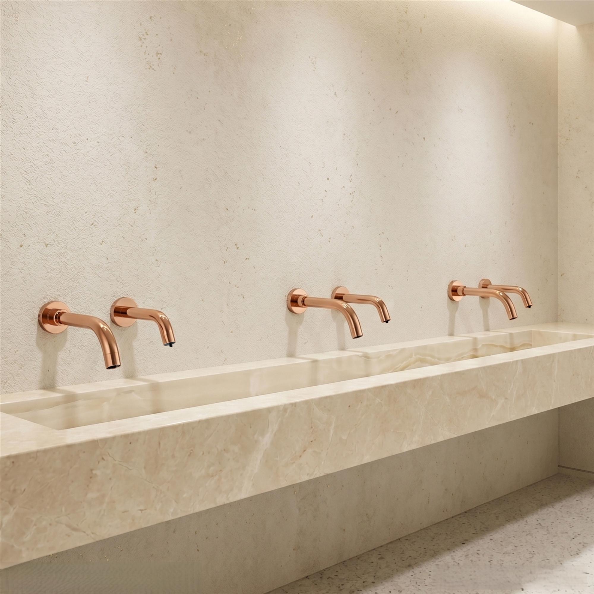 Modern single hole bathroom faucet centered above a clean contemporary vanity basin